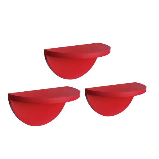 Picture of Maple Leaf Wooden Wall Shelf 3Pcs Set Red A943