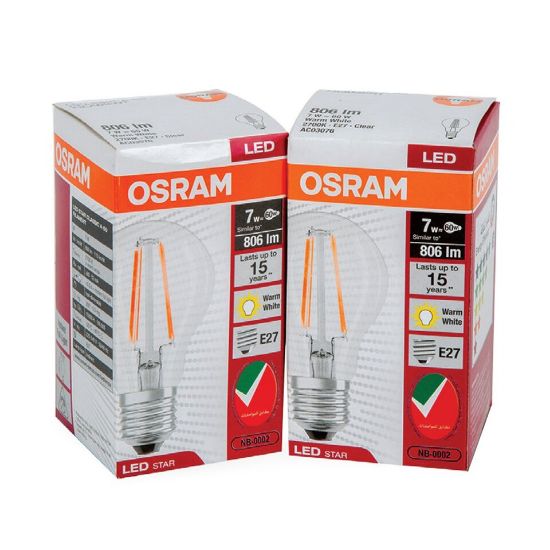 Picture of Osram LED Lamp 2pcs 7W E27 A60 Warm White