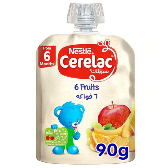 Picture of Nestle Cerelac 6 Fruits Puree Pouch Baby Food From 6 Months 90 g