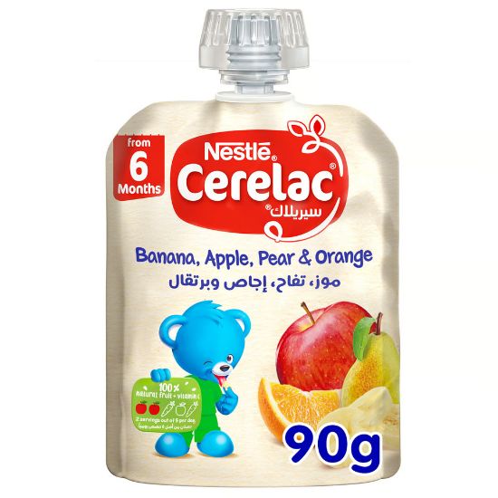 Picture of Nestle Cerelac Banana, Apple Pear & Orange Fruits Puree Pouch Baby Food From 6 Months 90 g